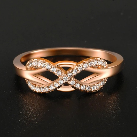 Rose Gold Diamond Infinite Gorgeous Ring - Picture 2 of 5